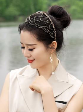 网状璀璨发卡工艺水晶轻奢