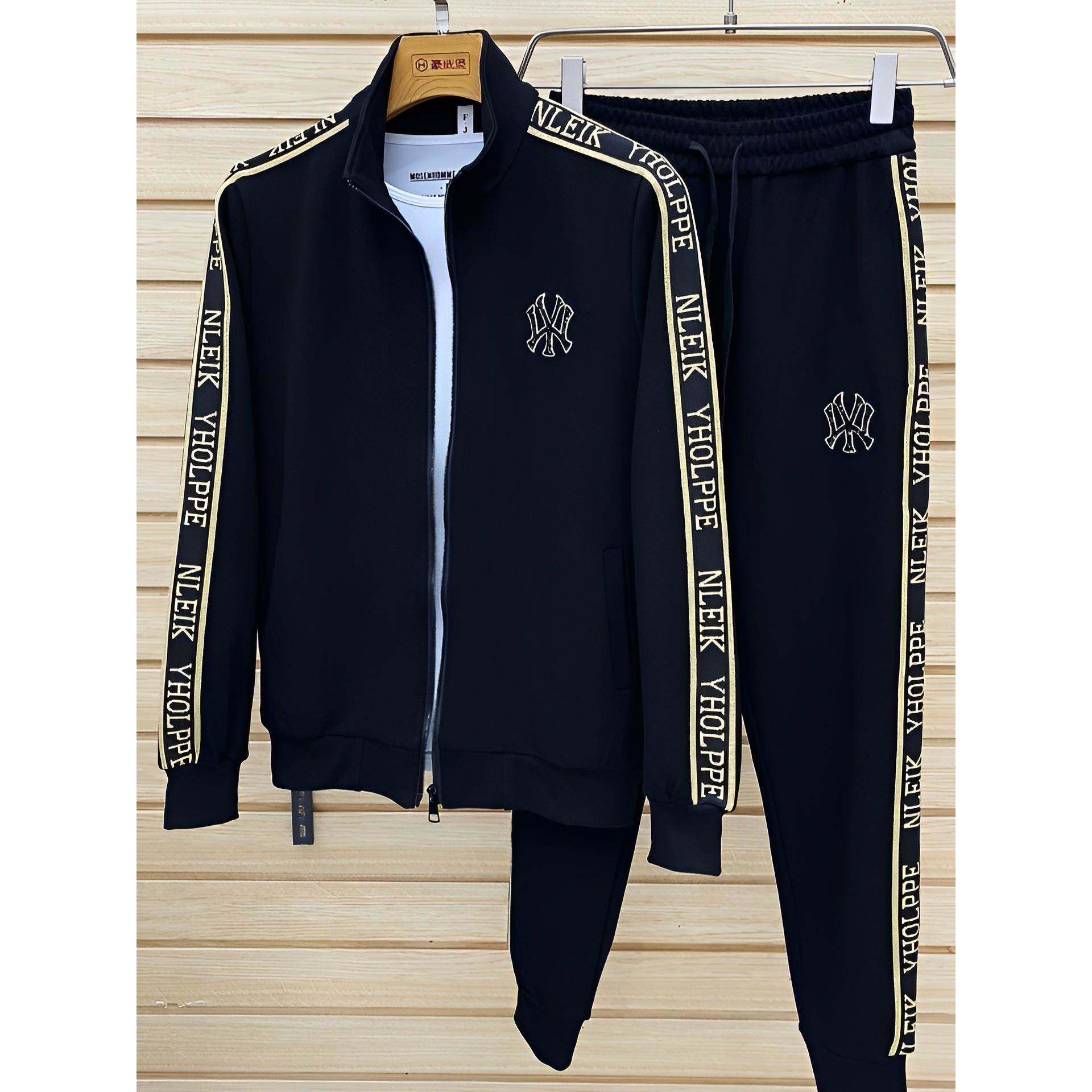 男士运动套装2023春季新款时尚立领高档两件套潮帅气百搭休闲裤子