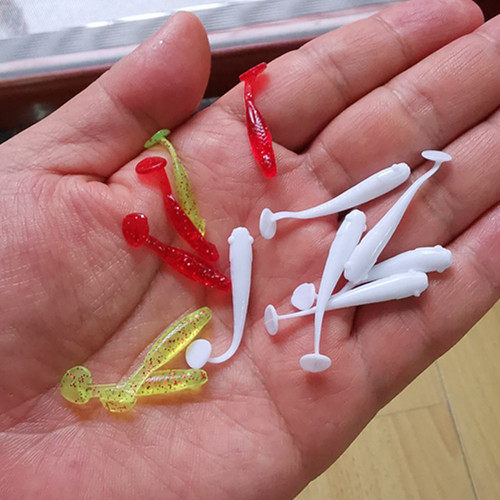 超软定制3cm小t根钓饵20条卷尾蛆