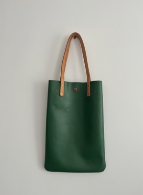 vintage祖母绿手工牛皮包