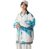 青春中性情侣棒球服外套拉链宽松潮流印花100%聚酯纤维-J，女装短外套，星座507-2（原305A）