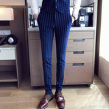 2022年潮流西服休闲男士商务竖条纹商务西装305A-XF20P265单排扣，男装西服套装，星座507-2（原305A）
