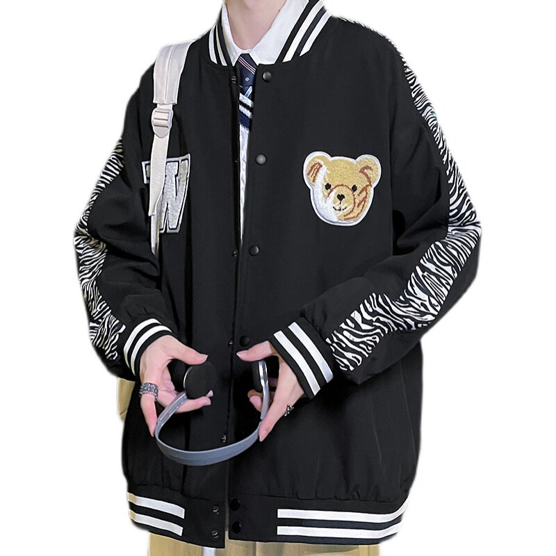 秋冬港风棒球服宽松情侣装男外套夹克青少年100%聚酯纤维J,男装夹克,星座507-2（原305A）