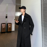 秋季百搭纯色风衣男韩版宽松中长款落肩袖大衣外套305A/F2022，男装风衣，星座507-2（原305A）