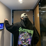 加绒港风宽松男士套头连帽卫衣中性百搭卫衣袋鼠兜W412P40，男装卫衣，星座507-2（原305A）