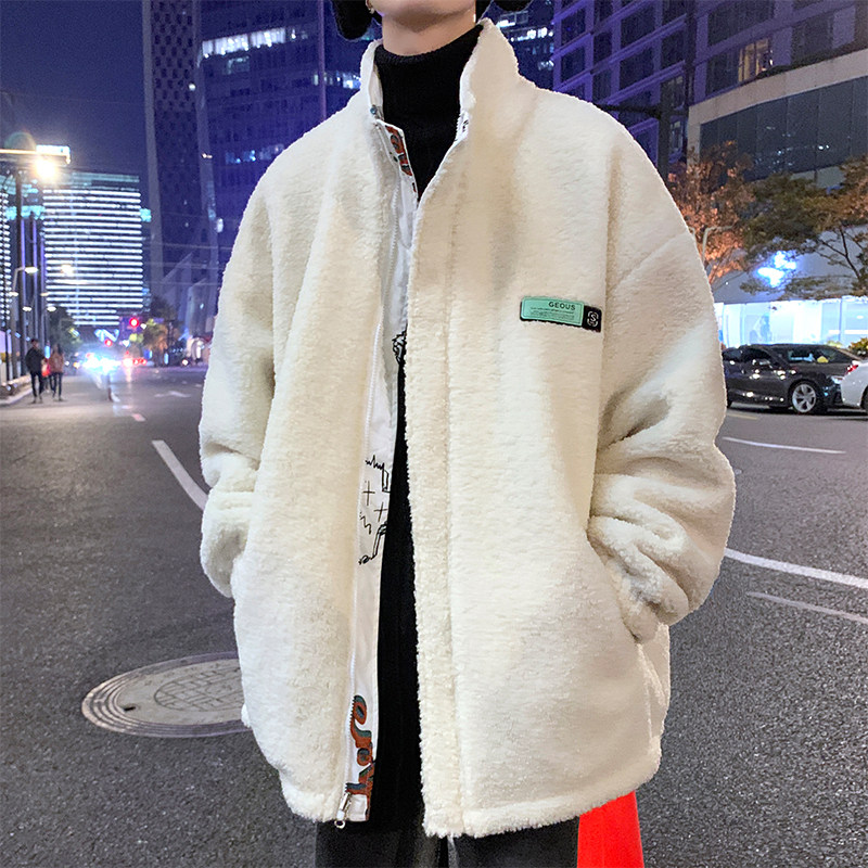 情侣装冬装2021加绒外套宽松港风棉服棉衣冬季男羊羔毛M2025-P118图片