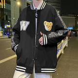 秋冬港风棒球服宽松情侣装男外套夹克青少年100%聚酯纤维J，男装夹克，星座507-2（原305A）