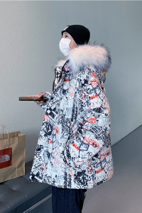大码迷彩棉服男加厚港风外景棉宽松印花潮牌M2023P135图片