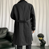 黑色双排扣风衣男款秋冬英伦风氛围感中长款大衣那不勒斯西服外套，男装风衣，星座507-2（原305A）