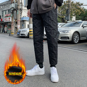 冬季绒羽绒棉裤男大码外穿防寒保暖束脚棉裤 305A-KW204-P50图片