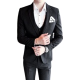秋装新款小西装高品质西服套装结婚礼服三件套深灰色XF15/，男装西服套装，星座507-2（原305A）