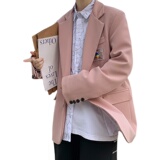 小西服中性风宽松贴标小西装休闲西服西装领纯色青年XF901/，男装西服，星座507-2（原305A）