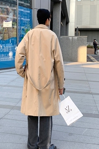 秋冬新款高品质中长款宽松风衣简约轻熟百搭外套单排扣F2021/P105图片