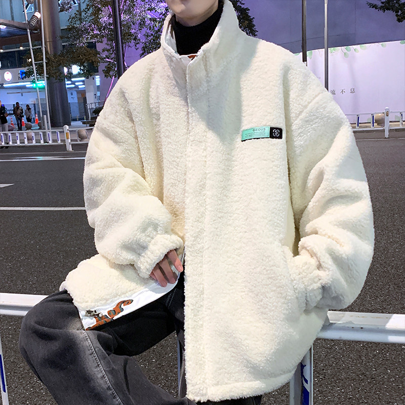 情侣装冬装2021加绒外套宽松港风棉服棉衣冬季男羊羔毛M2025-P118,男装棉衣,星座507-2（原305A）