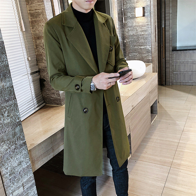 2021秋季潮品风衣男潮款长款时尚外套男风衣白墙风305A/F802/,男装风衣,星座507-2（原305A）