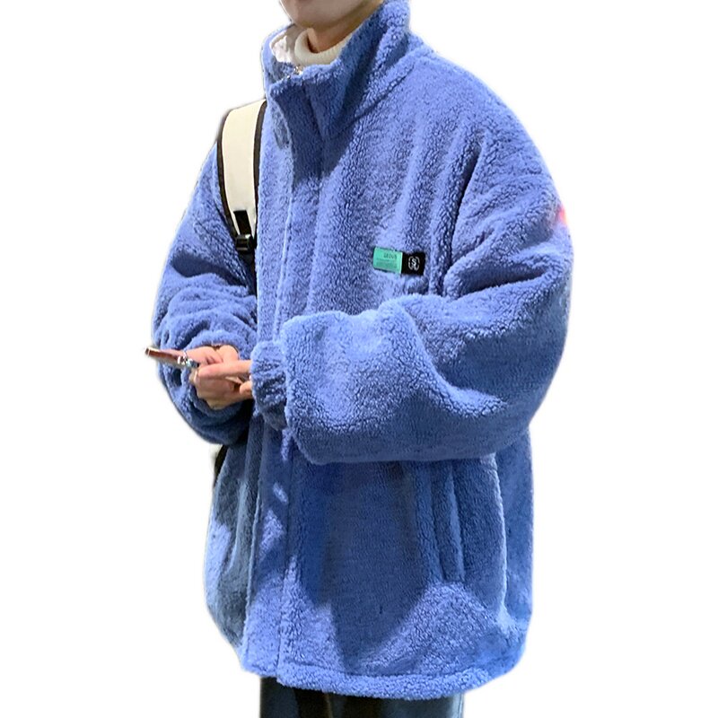 港风双面穿棉衣冬季加厚韩版潮流宽松立领羊羔毛棉服外套P118,男装棉衣,星座507-2（原305A）