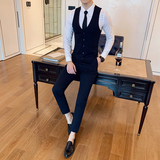 2021年修身马甲西裤套装男士潮伴郎发型师西装马甲两件套M09/，男装背心/马甲，星座507-2（原305A）