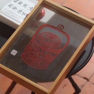 潮阳剪纸工艺品中国特色文化礼品潮汕旅游纪念品剪纸摆件喜庆花篮