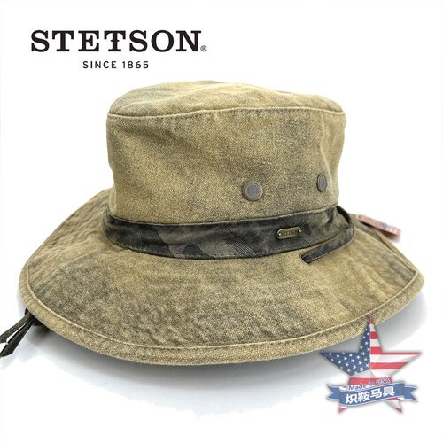 限时特价美国STETSON斯泰森西部牛仔帽户外渔夫帽钓鱼帽遮阳露营