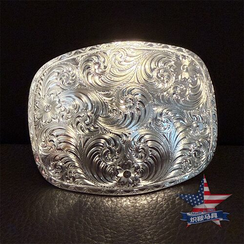 Made in USA 2026新款美国蒙大拿巴扣哈雷西部牛仔男女银皮带扣头