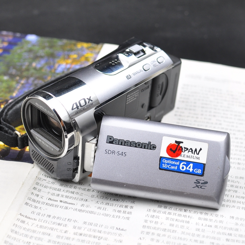 95新日本原装松下SDR S45数码摄像机DV机超复古 SD卡旋转屏可自拍