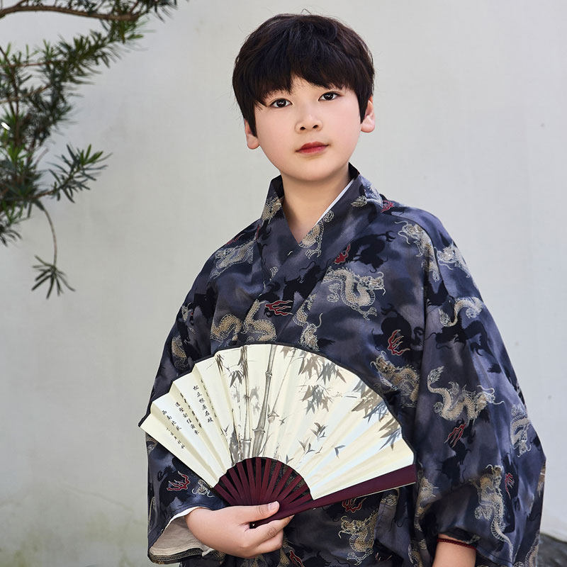 2025新款日本儿童和服浴衣男童日式浴衣春夏春季夏季男式