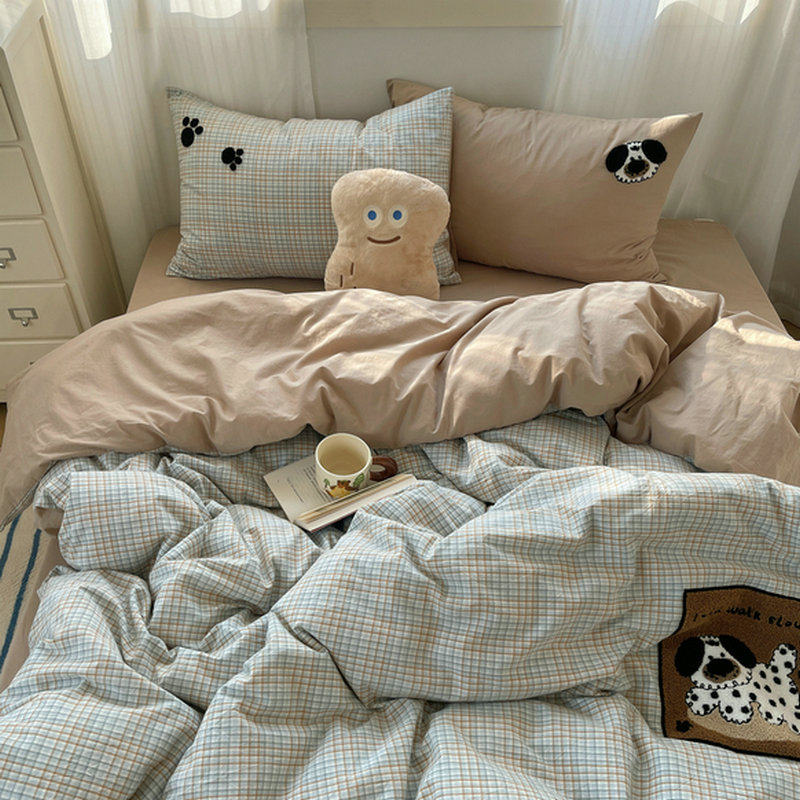 2026新款毛巾绣被套四件套纯棉全棉被罩床单水洗棉单人床上三件套,床上用品,床品套件/四件套/多件套,淘宝优惠券,粉丝福利购,淘宝优惠卷