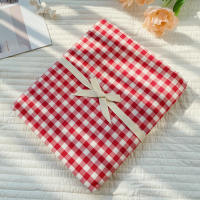 ins all-cotton washed cotton bed sheet, single piece, student dormitory 100 pure cotton checkered quilt, single pillowcase, three-piece set, single bed thumbnail 8