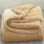 小毛毯被子羊羔绒毯双层加厚保暖冬季 办公室午睡毯单人珊瑚绒毯子