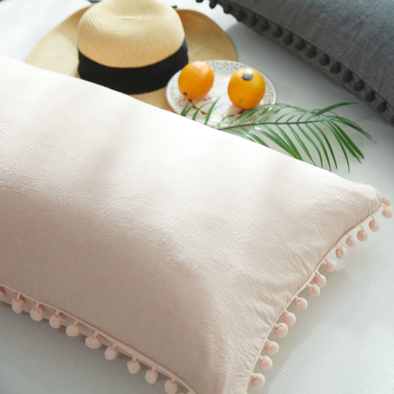 ins可爱少女心球球枕头套纯棉全棉枕芯套单人枕用枕套一只一对拍2