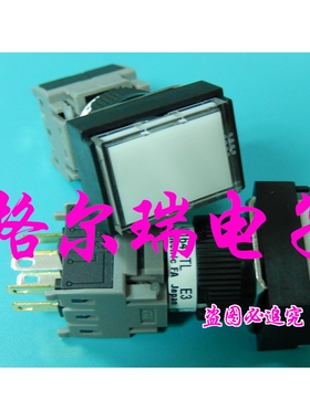 日本进口Fuji 富士按钮开关 AH164-TL 自复位带灯长方形蓝白色按