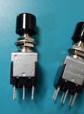 供进口原装 NKK EB-2085P按钮开关 3A,125V 6脚带自锁功能按钮