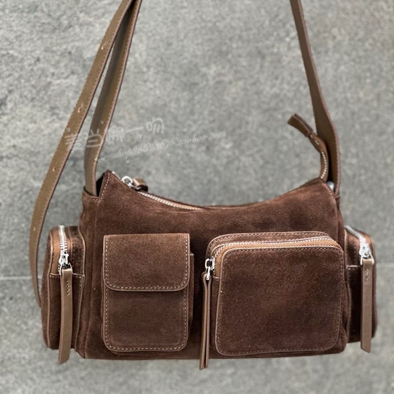 欧洲站新款磨砂牛皮真皮机车包邮差韩风多口袋斜挎包单肩长方女包