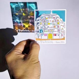 西班牙巴塞罗那米拉之家书签彩色透光文创冰箱贴金属磁吸送礼物