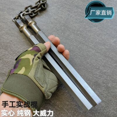 手工制作弹簧钢实战双截棍超硬二节棍两节棍成人防身自卫车载破窗