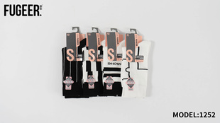 副歌女袜黑白时尚潮流百搭秋冬中筒袜女士抑菌防臭棉袜