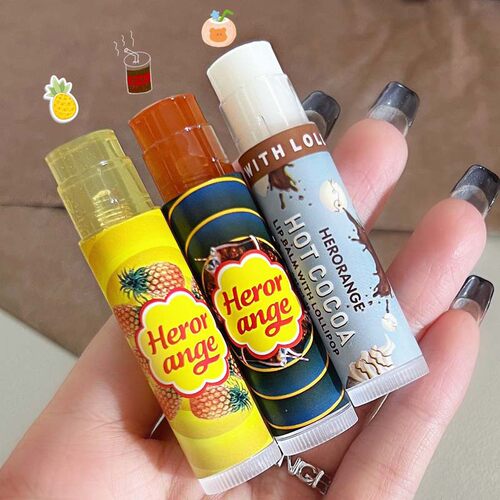 HERORANGE~百味棒棒糖润唇膏热可可唇膜滋润保湿补水打底唇膏男女