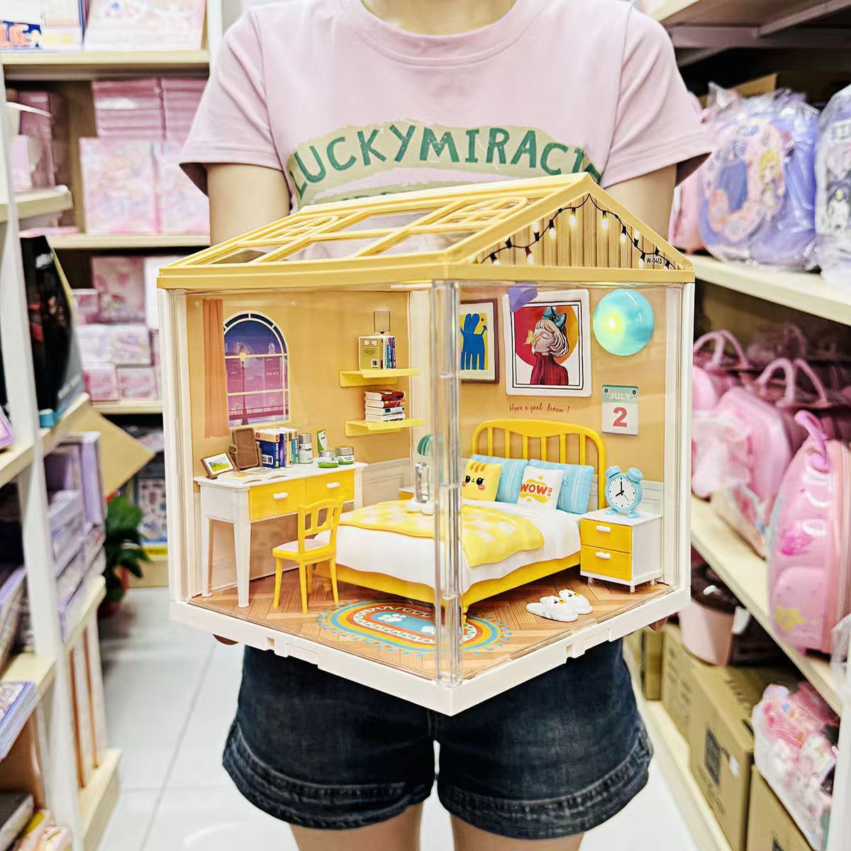 超级世界diy小屋别墅手工拼装迷你小房子模型送女孩积木玩具礼物