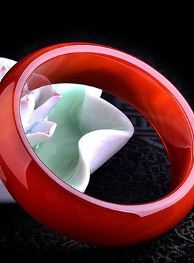 玉髓加厚红色旺夫本命年珠宝手环