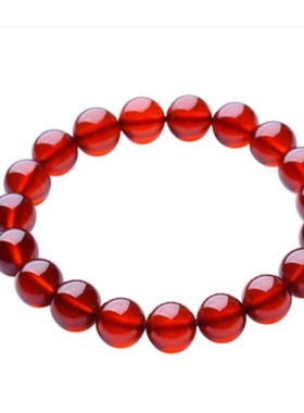 巴西单圈橙红色原石生日礼物佛珠