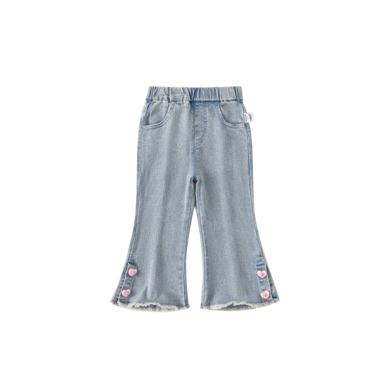 童装女童牛仔裤童春季新款浅蓝脚