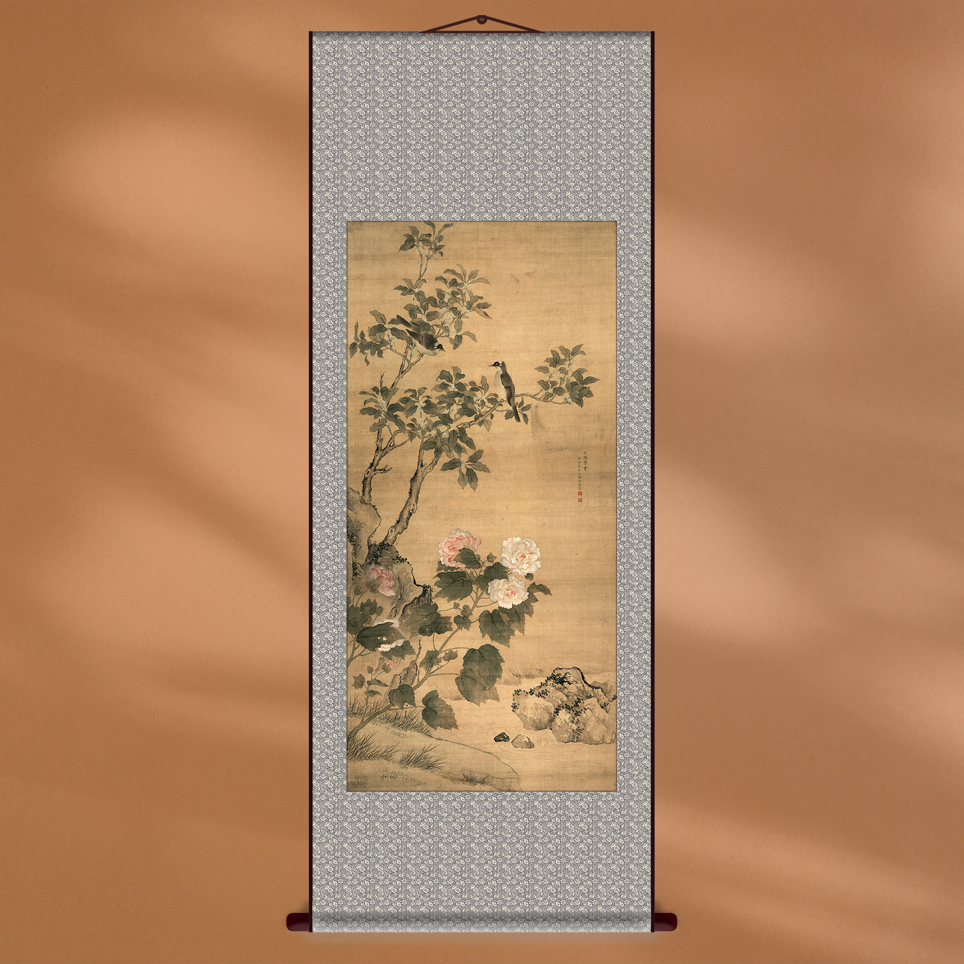 装饰画新婚挂画客厅玄关马荃白头荣贵图结婚喜庆富贵中式古画复制