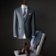 男高级商务正装 吉约蒙西服套装 外套灰色新郎结婚西装 100%羊毛