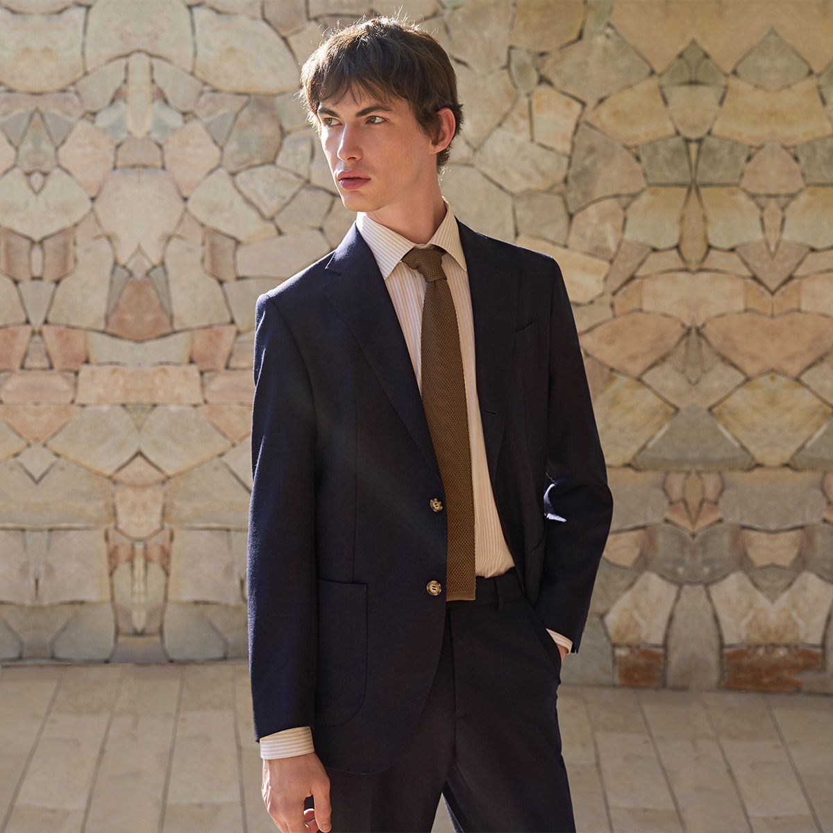 【布雷泽】吉约蒙西装男套装蓝色商务休闲结婚海军蓝西服外套单西