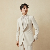 塔士多 吉约蒙西服套装 男驼色新郎结婚礼服西装 外套正装 演出服