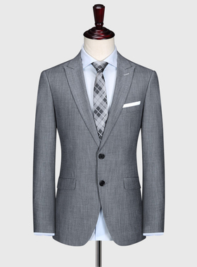 吉约蒙男士商务休闲单西修身灰色西服外套潮流西装上衣单件薄款