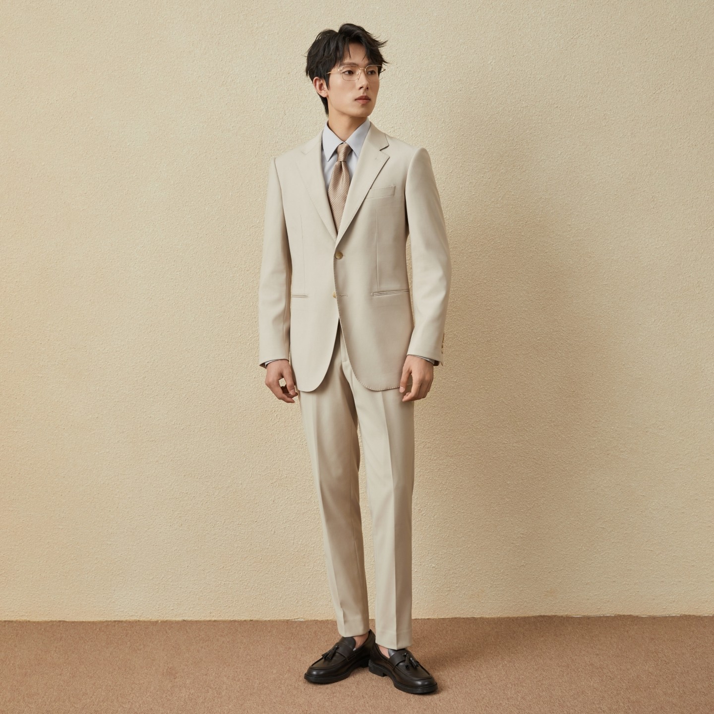 吉约蒙西装男套装新郎结婚礼服香槟色商务休闲高级感四季西服外套