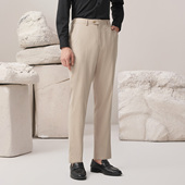 杏色西裤 高级垂感西裤 商务正装 裤 高腰直筒休闲西装 吉约蒙男士