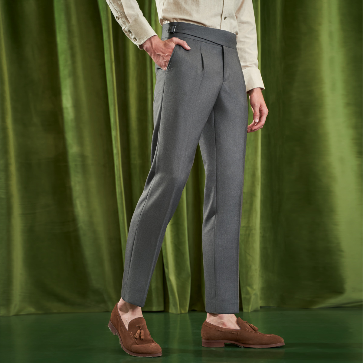 吉约蒙那不勒斯西裤男羊毛