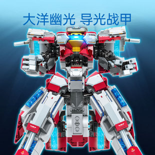 森宝208042强国雄风百川之戟积木军舰军事机甲拼装模型礼物男孩